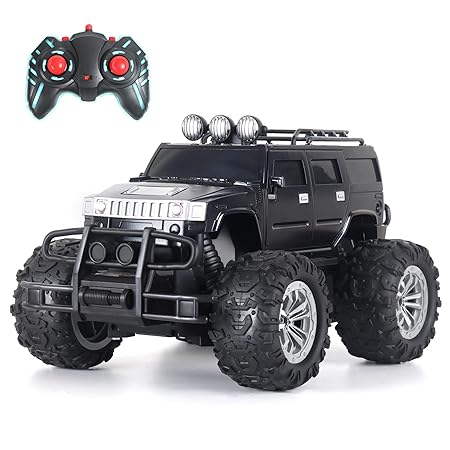 Popsugar Off Roader Rechargeable Remote Control Car | Monster Truck with 2 Speeds | 4 Headlight Modes | Lithium Battery | C-Type Charging | Remote Control Car for Kids | Made in India, Black Mat - Image 4