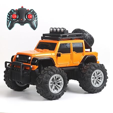 Popsugar Off Roader Rechargeable Remote Control Car | Monster Truck with 2 Speeds | 4 Headlight Modes | Lithium Battery | C-Type Charging | Remote Control Car for Kids | Made in India, Black Mat - Image 2