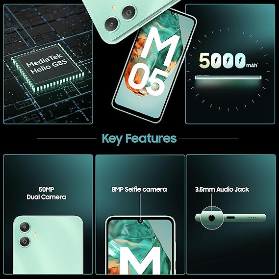 Samsung Galaxy M05 (Mint Green, 4GB RAM, 64 GB Storage) | 50MP Dual Camera | Bigger 6.7" HD+ Display | 5000mAh Battery | 25W Fast Charging | 2 Gen OS Upgrade & 4 Year Security Update | Without Charger - Image 5
